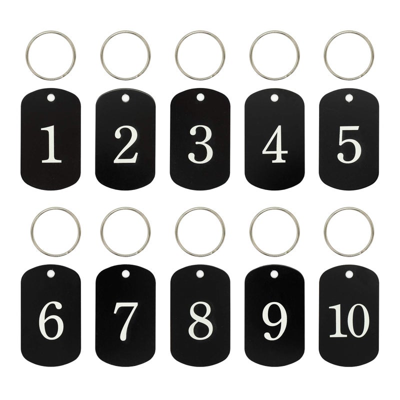 StayMax Aluminum Numbered Tags Key Tags ID Tags (1-25  Black) - Image 1